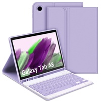 GOOJODOQ Tastatur Hülle für Samsung Galaxy Tab A8 10,5" 2022, QWERTZ Abnehmbare Tastatur mit Schutzhülle für Galaxy Tab A8 10,5 Zoll 2022 (SM-X200/X205/X207), Lila