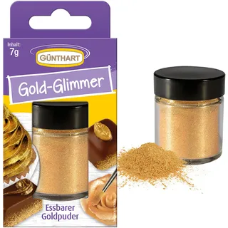 Günthart BackDecor Gold Puder - Essbarer Glitzer, Lebensmittelfarbe Pulver, Glitzer für Getränke - Goldstaub glänzend Glimmer für Backenbegeisterte, 1er Pack (1 x 7 g)