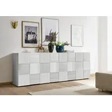 INOSIGN Sideboard »Dama Breite 241, Kommode 4 Türen, Anrichte« Front in 3D-Optik, viel Stauraum, verschiedene Farben, grau