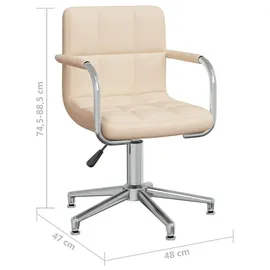 vidaXL Bürostuhl Drehbar Stoff Creme