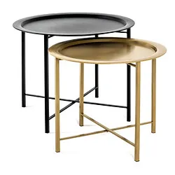 HAKU Möbel Couchtische-Set Metall schwarz