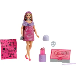 Barbie Party Unboxed Glam Party Serie pinke glitzernde Puppe und Accessoires mit 10 Überraschungen