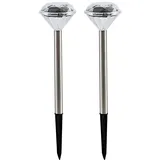 ETC Shop LED Diamant Solar Stecklampe 2er Set