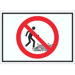 Wiese betreten verboten Aufkleber Symbol A8 (52x74mm)