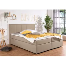 Home Affaire Boxbett "Fidan" beige (beige, creme) B:194cm L:210cm, Komplettbetten Boxspringbett wahlweise mit Bettkasten, in H2, H3 & H4 erhältilich