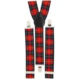 W WIDMANN MILANO Party Fashion 7986S - Hosenträger Tartanmuster, Schottenkaro, Einheitsgröße, Kostüm, Accessoire, Mottoparty, Karneval