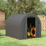 Gartenhaus, Lagerzelt, Fahrradunterstand, Fahrradgarage, Pe-plane, Metall, 2,4 X 1,8 X 1,9 M, Dunkelgrau