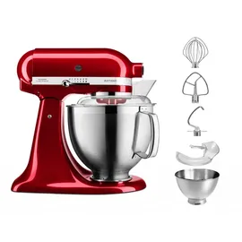 KitchenAid Artisan 5KSM185 Medaillon Silber Flexirührer
