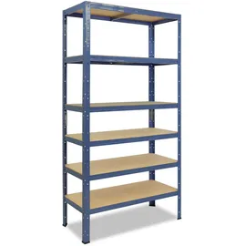 shelfplaza HOME 200x110x30 cm Schwerlastregal blau mit 6 Böden und 145 kg Traglast pro Boden