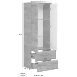 Saphir Quickset Badschrank 50 x 136,1 x 33 cm Braun