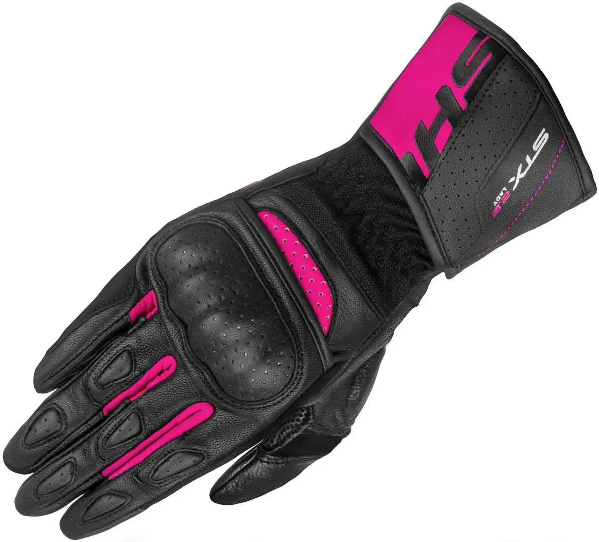 SHIMA STX 2.0 perforierte Damen Motorrad Handschuhe, schwarz-pink, Größe S