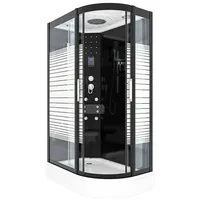 AcquaVapore D30-73M0R Komplettdusche mit Schiebetür 80 x 120 cm Schwarz Sicherheitsglas D30-73M0R