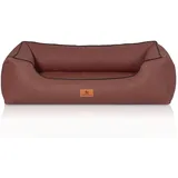 Knuffelwuff Hundebett Montana Orthopädisch Kunstleder M-L 85 x 63cm Rotbraun