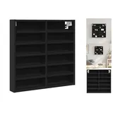 vidaXL Vitrinenschrank Schwarz 60x8,5x58 cm Holzwerkstoff