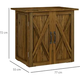 Outsunny Geräteschrank 0,77 x 0,55 m Braun