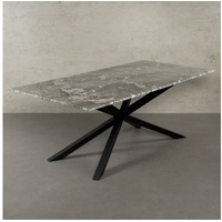 MAGNA Atelier Esstisch SPIDER mit Marmor Tischplatte, Dining Table, Küchentisch, Naturstein, 200x100cm - 160x80cm grau 160 cm x 80 cm