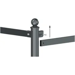 Schake Flachstahl 45X15mm für Barriere, System Länge:1500mm, beschichtet, RAL 6005