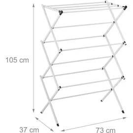 Relaxdays Wäscheständer klappbar Metall 0 m weiß