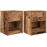 vidaXL Nachtschrank 2 Stk. mit Schublade 40 x 34 x 50 cm Braun