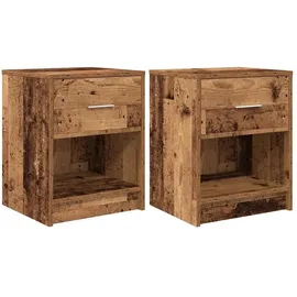 vidaXL Nachtschrank 2 Stk. mit Schublade 40 x 34 x 50 cm Braun