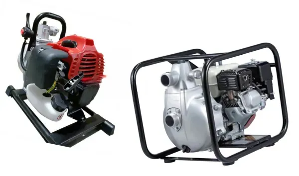 Wasserpumpe mit 2-Takt Benzinmotor, Gemischschmierung 1:25 und Selbstsaugende Wasserpumpe mit 4-Takt Benzinmotor (Benzinmotoren Wasserpumpe mit 2-Takt Benzinmotor, Gemischschmierung 1:25 und Selbstsaugende Wasserpumpe mit 4-Takt Benzinmotor: Wasserpumpe mit 2-Takt Benzinmotor / Typ SEV 25L)