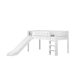 FLEXA Halbhohes Bett mit Rutsche  Flexa White ¦ weiß ¦ Maße (cm): B: 250 H: 120 T: 210.0