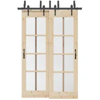 VidaXL Schiebetürbeschlag-Set 152,5 cm Stahl Schwarz
