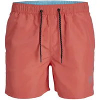 JACK & JONES Herren Badehose Badeshort JPSTFIJI JJSWIM SOLID S M L XL XXL, Größe:L, Farbe:Hot Coral SOLID 12225961