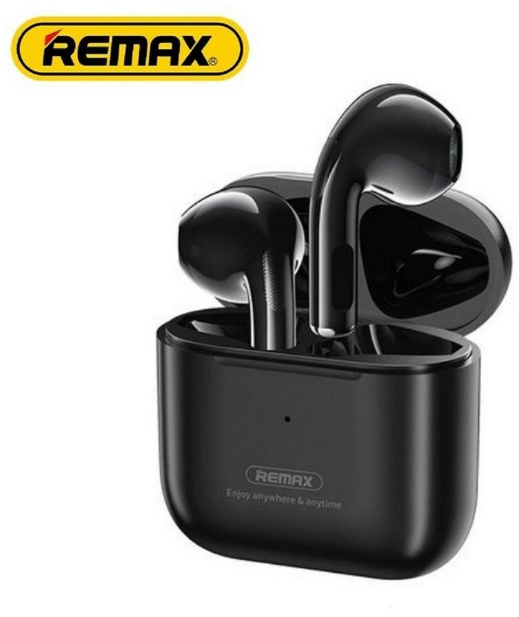 Remax TWS-10i 5.0 Kopfhörer True Wireless mit Ladecase für Smartphone (Weiß) Bluetooth-Kopfhörer (Wireless, True Wireless, TWS, bluetooth, wasserdicht, Aktive Geräuschunterdrückung) schwarz