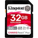 Kingston Canvas React Plus SD-Karte 32GB Class 10 UHS-II