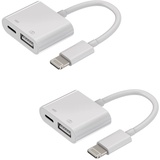 Lightning auf USB Adapter schnellladegerät Kabel 2in1(2Pack)Iphone OTG Zubehör Stecker Tastaturen USB Stick Kartenlesegerät Kamera Kartenleser Maus Hub für 14 13 12 11 Pro Max Mini 8 7 Plus X Xs ip