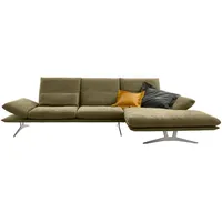 Koinor Ecksofa, Grün, Textil, Uni, 3-Sitzer, Ottomane rechts, L-Form, 314x159 cm, Goldenes M, Fußauswahl, Stoffauswahl, seitenverkehrt erhältlich, Hocker Rücken echt, individuell planbar, Wohnzimmer, Sofas & Couches, Wohnlandschaften, Ecksofas