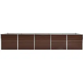 vidaXL Garten-Hochbeet verzinkter Stahl rechteckig 400 x 80 x 77 cm Braun 