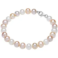 VALERO PEARLS Armband aus Sterling Silber mit Süßwasser-Zuchtperle multicolor 23 cm