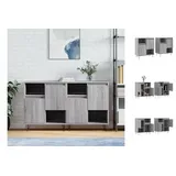 vidaXL Sideboards 2 Stk. Grau Sonoma Holzwerkstoff