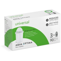 Aqua Optima Wasserfilterkartuschen, klassischer Stil – 3er-Pack (Vorrat für 3 Monate), kompatibel mit Brita Classic, weiß