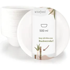 Wisefood Zuckerrohr Schale rund 500ml 50-tlg. weiß