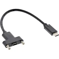 InLine USB 3.1 Adapterkabel, Stecker C auf Einbaubuchse C, 0,2m