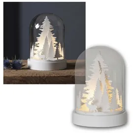 Star Trading LED-Dekoration "Kupol", weiß, Glaskuppel mit Weihnachtsmotiven, warmweiße LED, T
