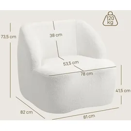 Homcom Sessel, Weiß, Kunststoff, 81x73.5x82 cm Wohnzimmer, Sessel, Polstersessel