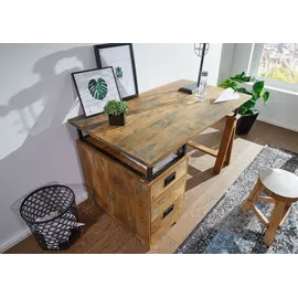 MASSIVMOEBEL24.DE Schreibtisch Railway Kiefer lackiert / Beige