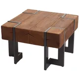 Mendler Couchtisch HWC-A15, Wohnzimmertisch, Tanne Holz rustikal massiv MVG-zertifiziert ~ braun 60x60cm