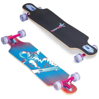 Muuwmi Longboard Compact ABEC 7 Space, mit Leuchtrollen