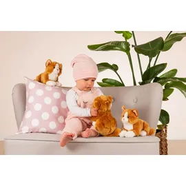 Teddy-Hermann Katze liegend rot 20 cm - Beige