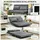 Homcom Schlafsofa 2-Sitzer Sofa mit Bettfunktion, Klappsofa mit Kissen, Grau,