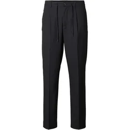 Selected Homme Herren Hose SLH190-REG TAPERED LEROY PLEAT Tapered Fit Schwarz L