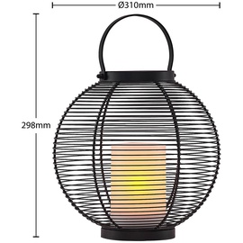 LINDBY Mairuna LED-Solar-Laterne, schwarz, 30,8 cm