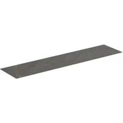 Waschtischplatte Conca, aus Keramik, 1587x373x6mm, Marmor Noir Desir