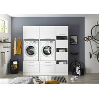 Respekta Waschmaschinenschrank Clara  (L x B: 67,6 x 184,8 cm, Weiß, Mit zwei Waschmaschinenschränken & Wäscheschrank)