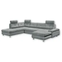 ed exciting design Wohnlandschaft ALBA U-Form, mit Bettfunktion, Bettkasten, Armteilverstellung grau